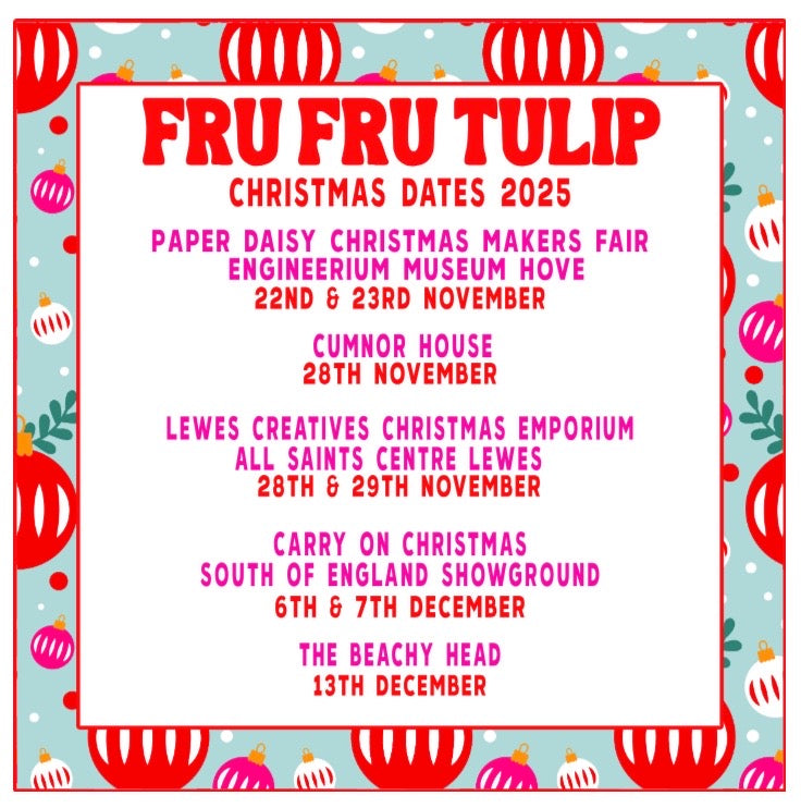 Pink Christmas Bauble Card, Blank inside, Retro Pastel Xmas Card,