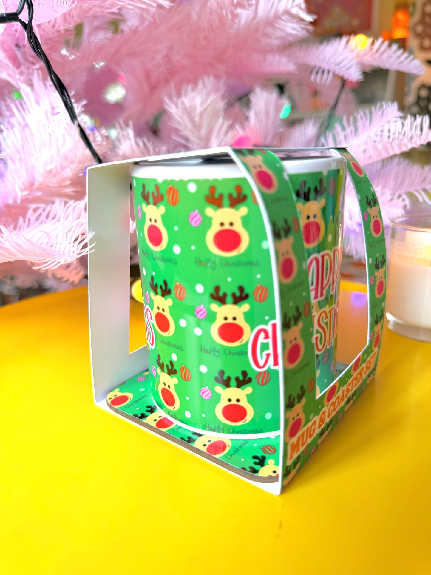 Christmas Mug and Coaster Gift Set, Secret Santa Gift, Stocking Filler