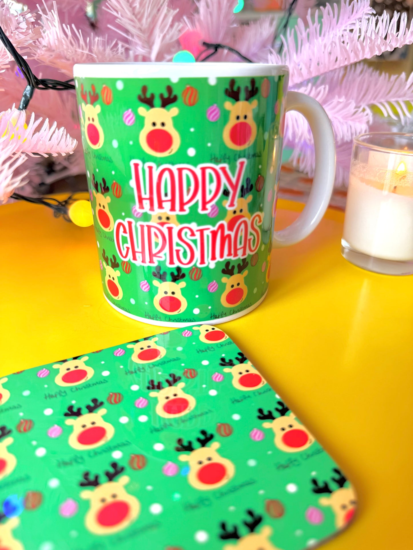 Christmas Mug and Coaster Gift Set, Secret Santa Gift, Stocking Filler