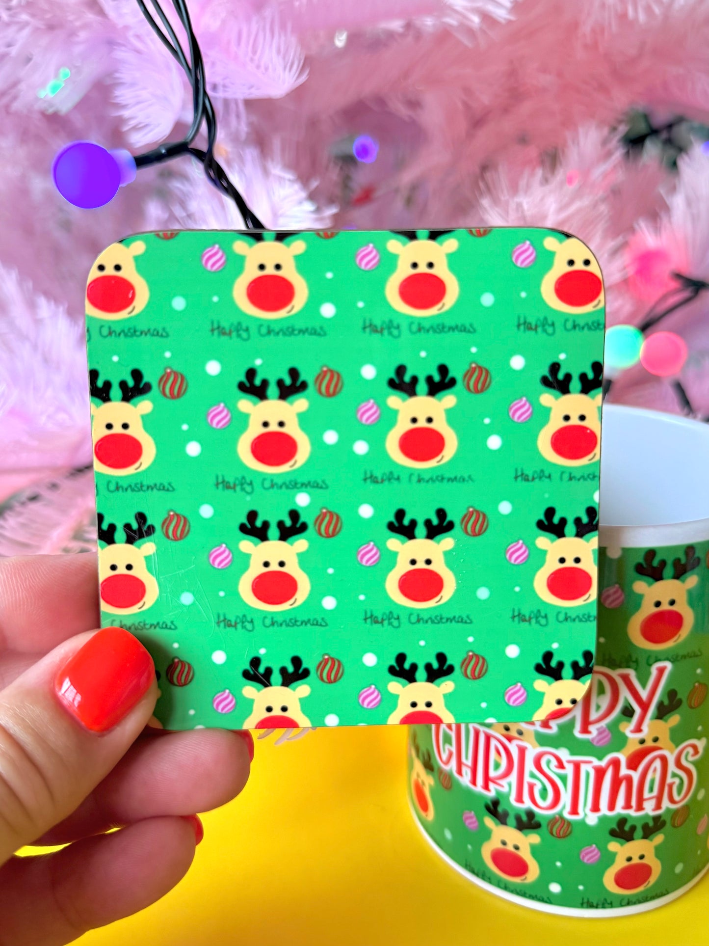 Christmas Mug and Coaster Gift Set, Secret Santa Gift, Stocking Filler