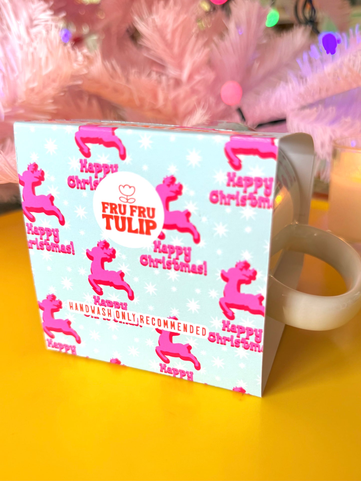 Kitsch Christmas Deer Mug and Coaster Set, Secret Santa Gift