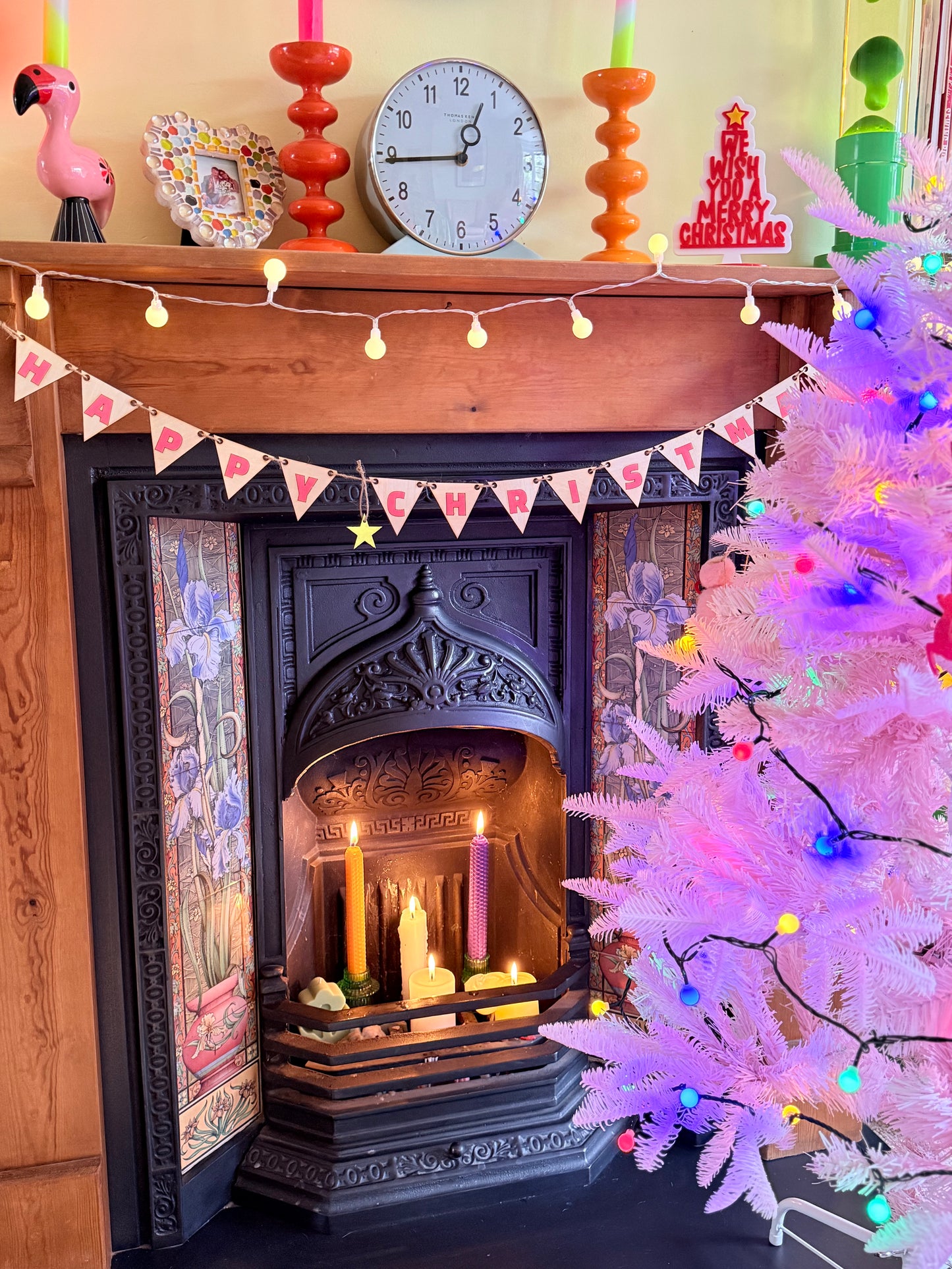 Mini Wooden Christmas Bunting laser cut from Basswood, available in two sizes