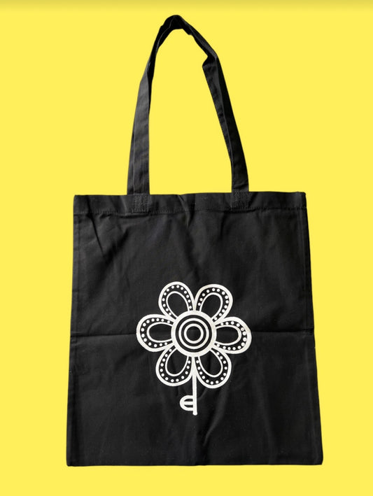 Black Screen Printed Tote Bag