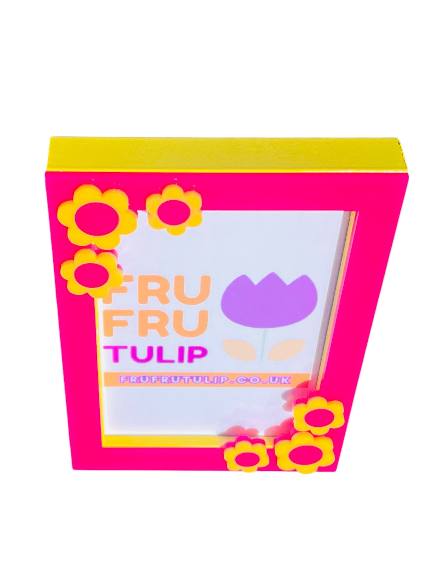 Photo Frame, 6x4 Pink & Yellow Retro Flower Photo Frame