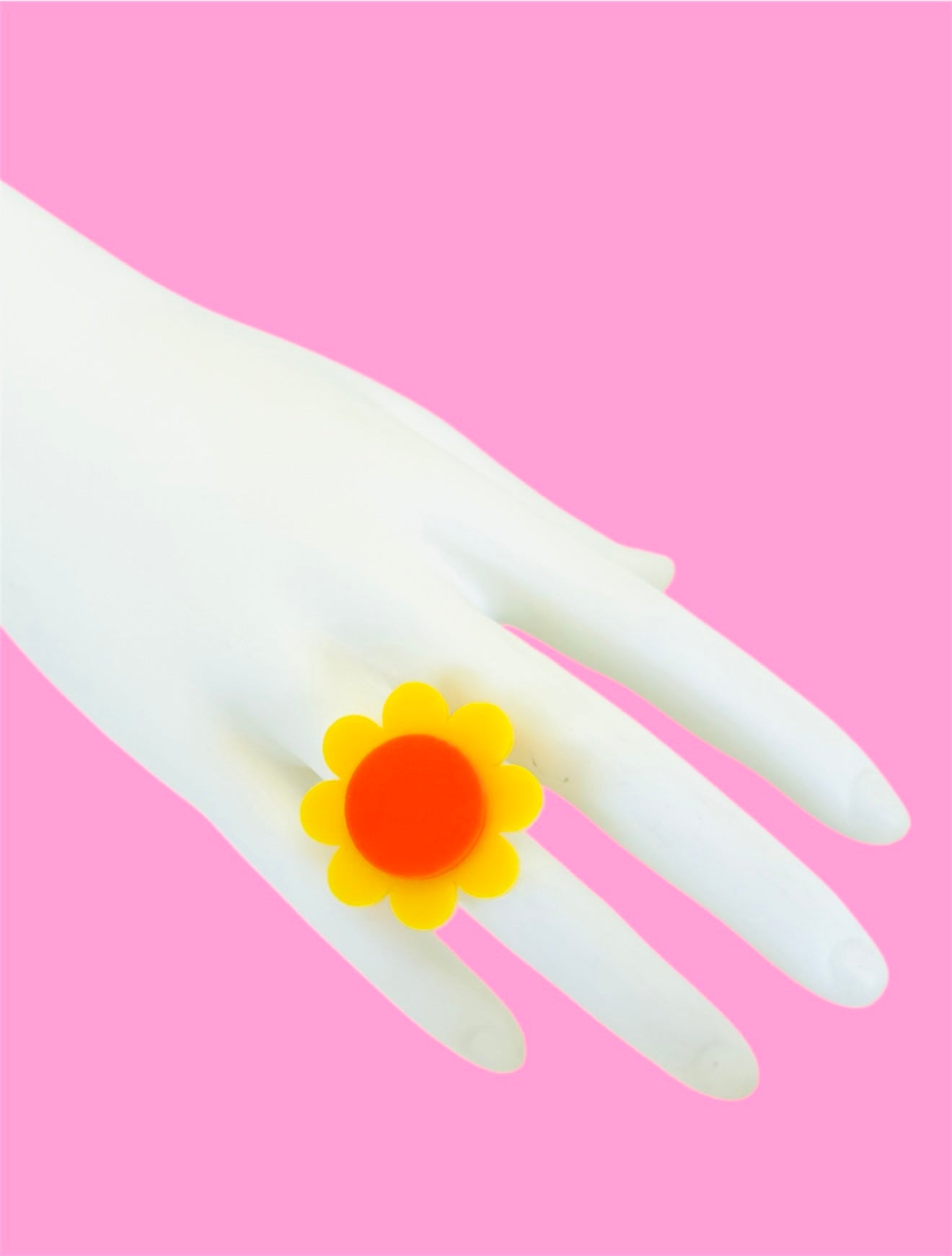 Statement Retro Flower, Adjustable, Silver Plated Ring