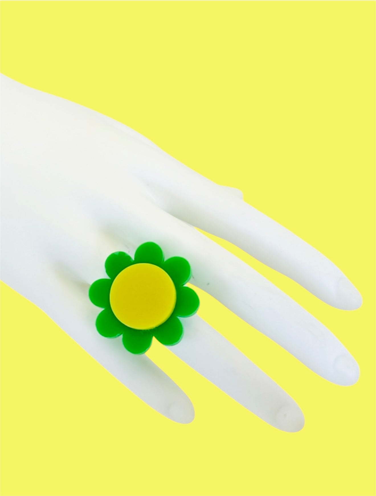 Statement Retro Flower, Adjustable, Silver Plated Ring