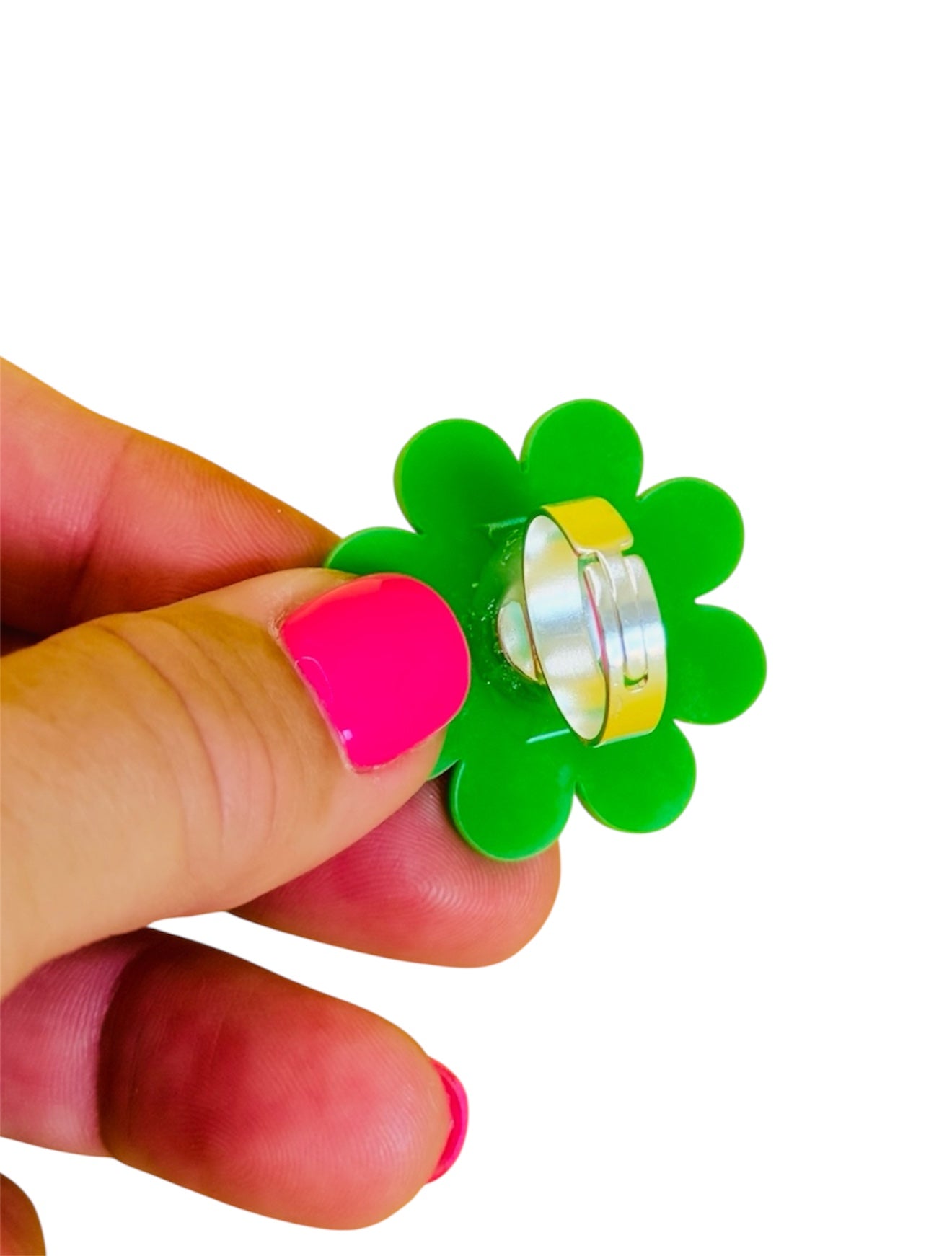 Statement Retro Flower, Adjustable, Silver Plated Ring