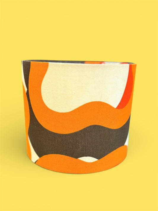 Retro Orange and Brown Lampshade 25cm