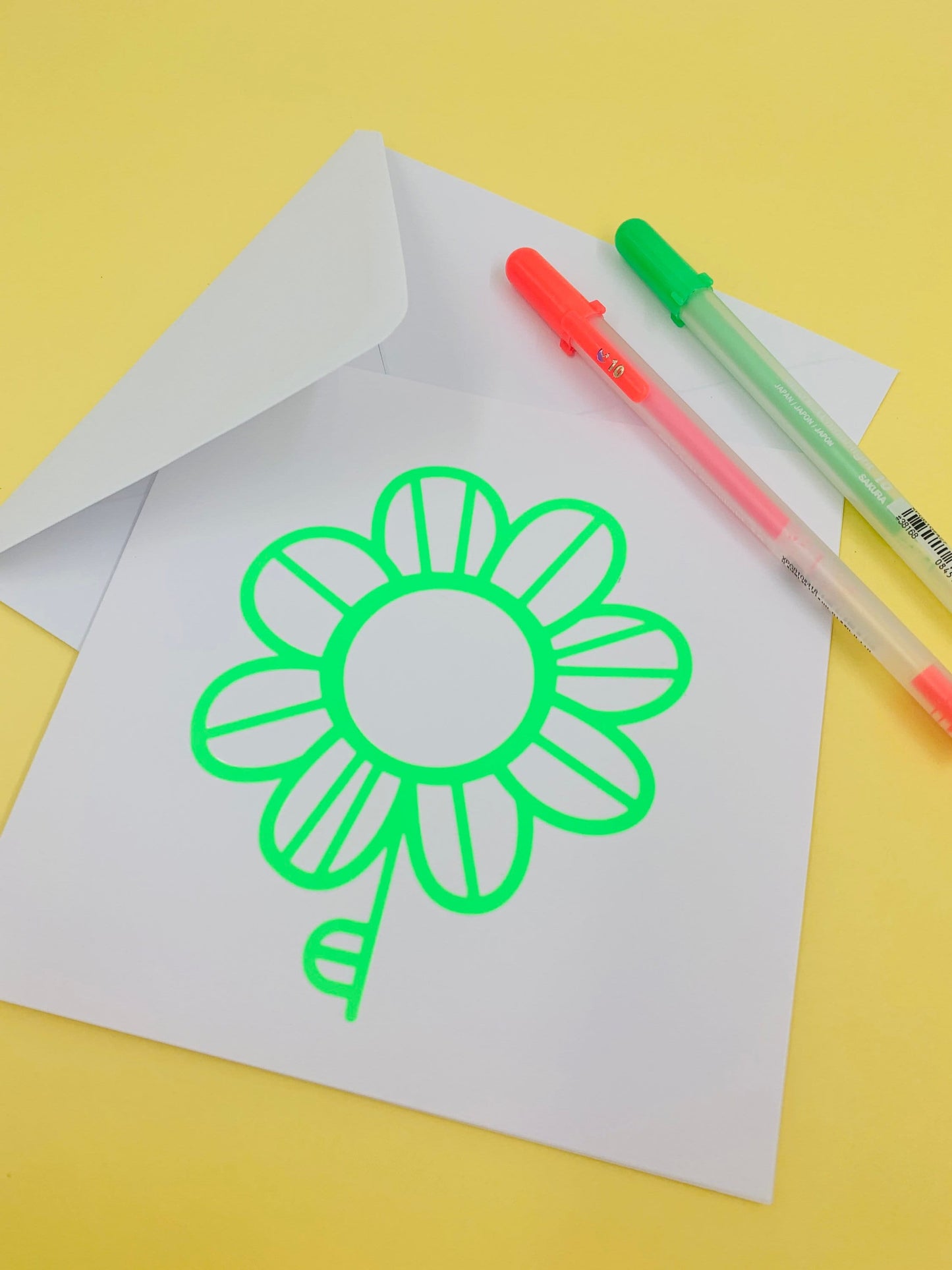 Retro Flower Greeting Card Blank