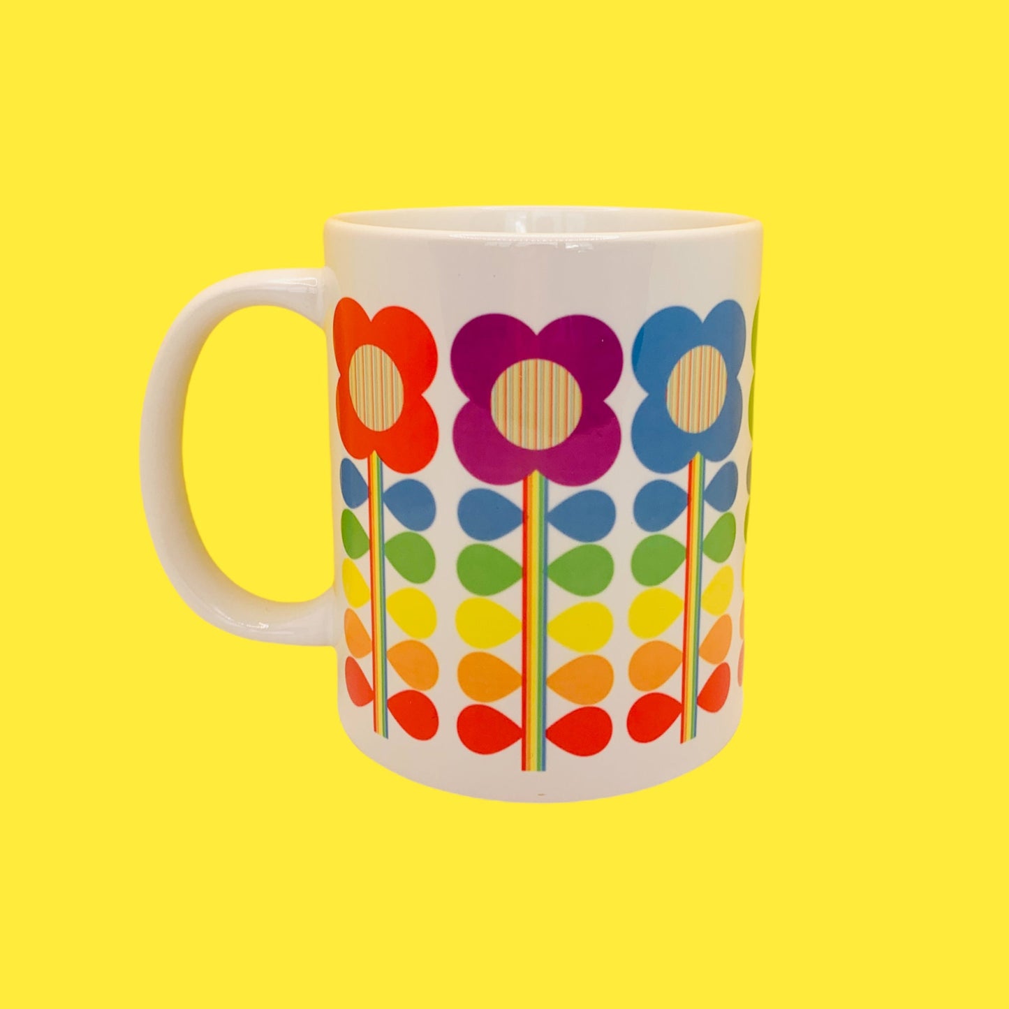 Retro Rainbow Flower Mug