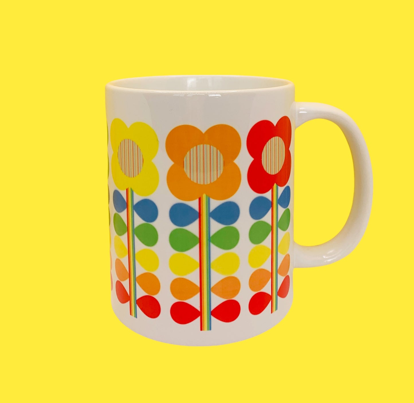 Retro Rainbow Flower Mug