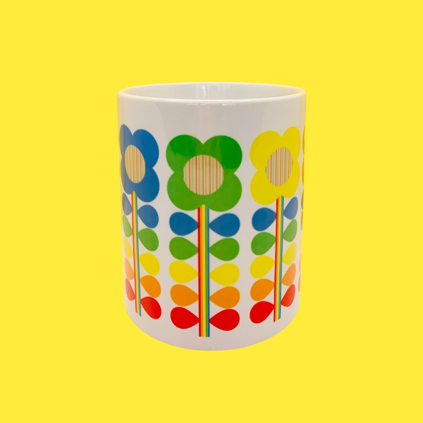 Retro Rainbow Flower Mug