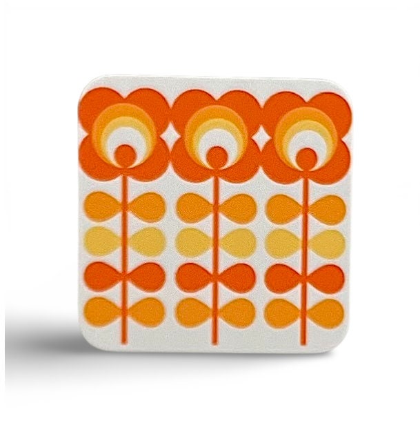 Orange Retro Flower Mug