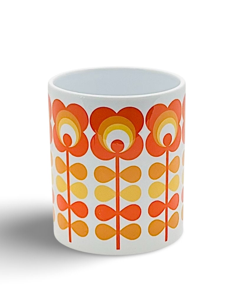 Orange Retro Flower Mug
