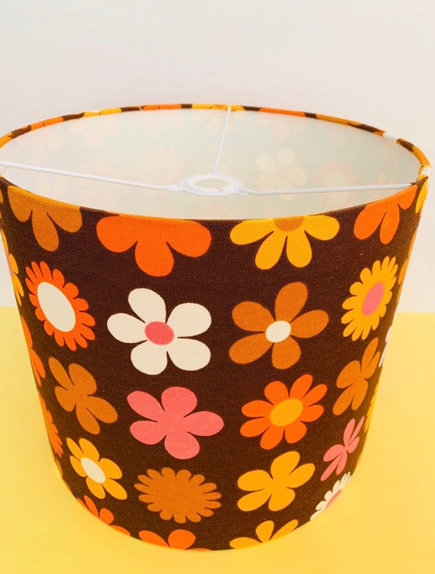 Retro Lampshade, Handmade from Vintage Genia Sapper Fabric