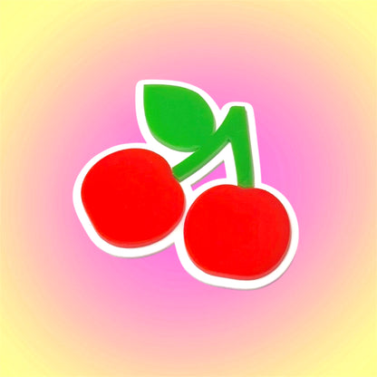Fun Acylic Cherry Brooch in Red or Pink