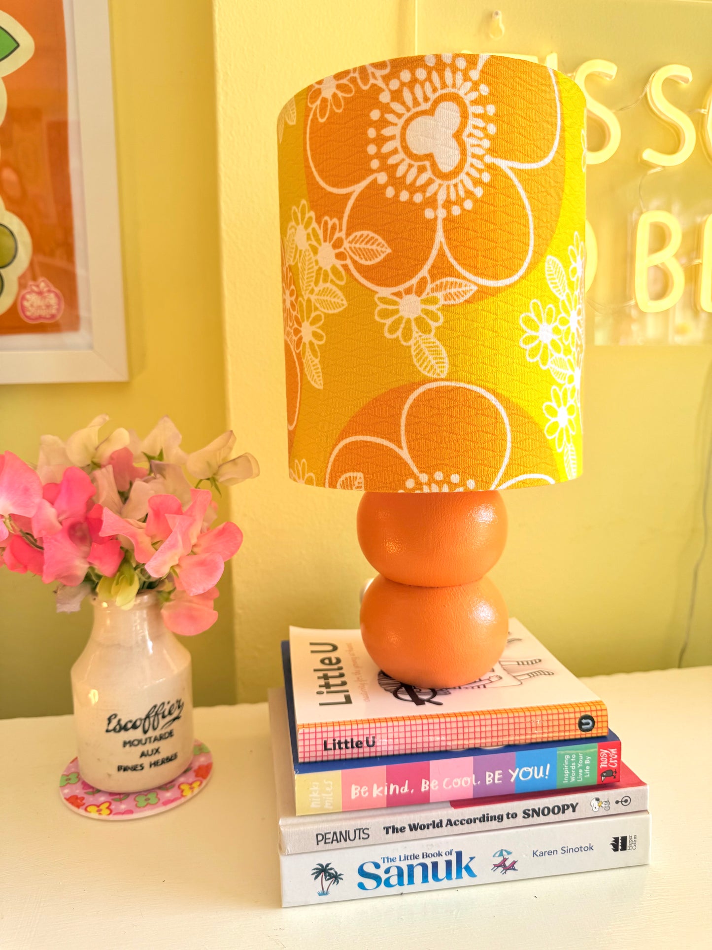Small Handmade Orange Table Lamp