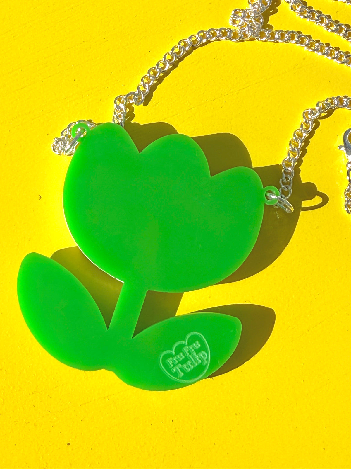 Laser Cut Acrylic Tulip Necklace,