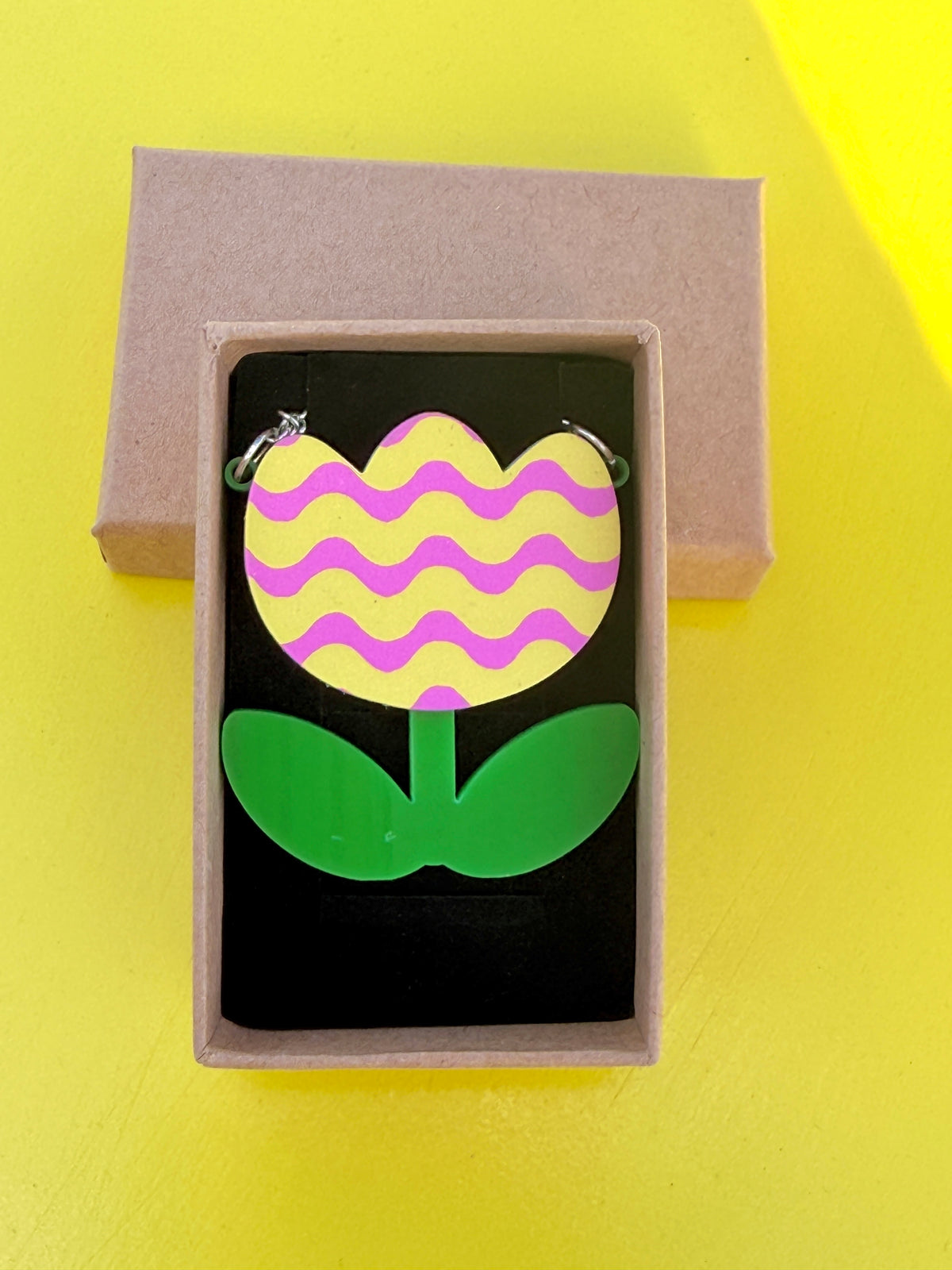 Laser Cut Acrylic Tulip Necklace,