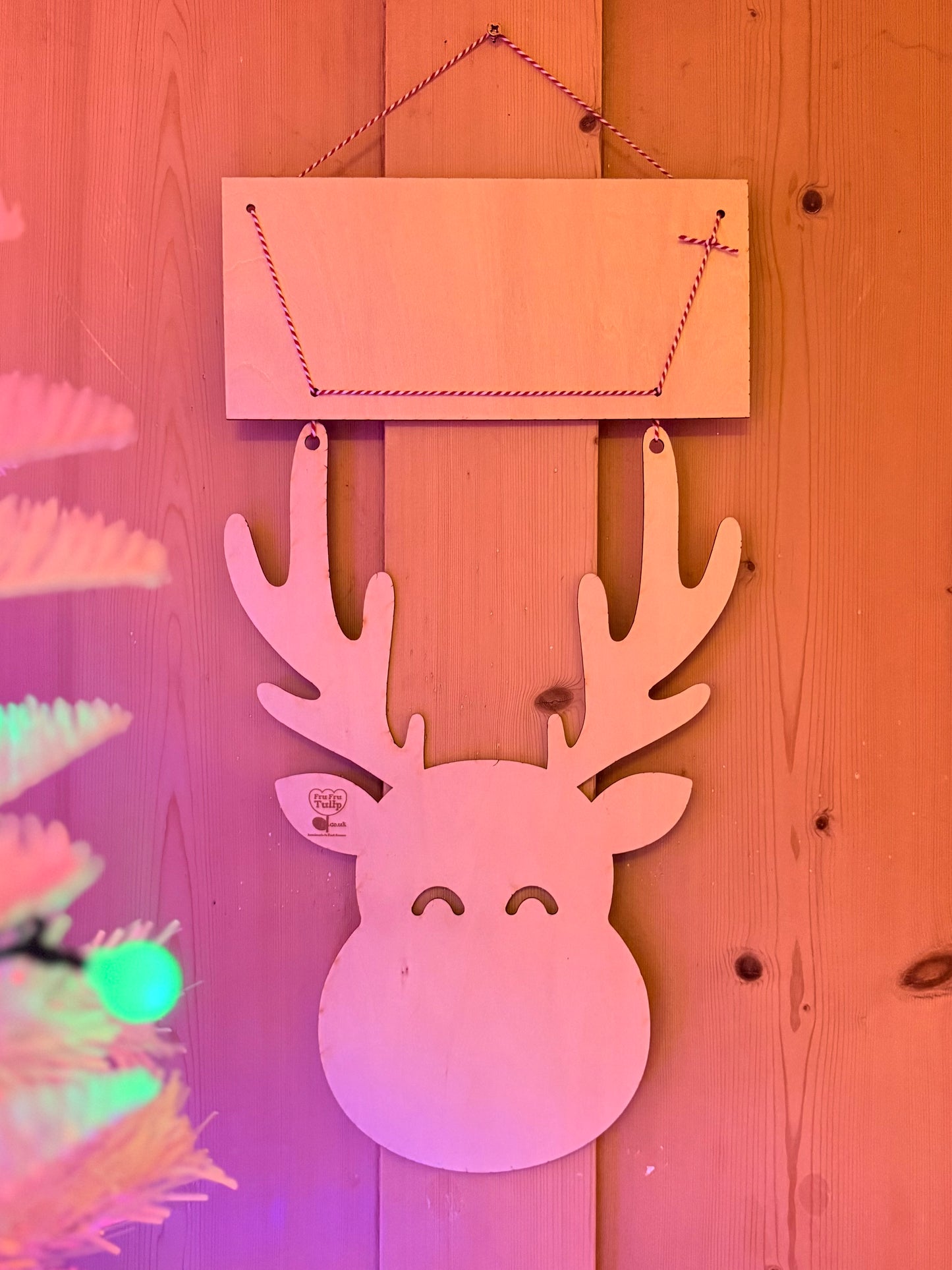 Christmas Reindeer Wall Decoration, Fun Festive Wall Hanging