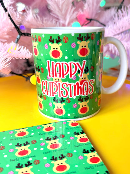 Christmas Mug and Coaster Gift Set, Secret Santa Gift, Stocking Filler