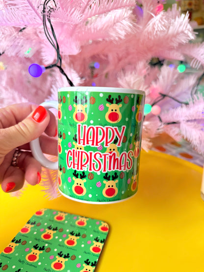 Christmas Mug and Coaster Gift Set, Secret Santa Gift, Stocking Filler