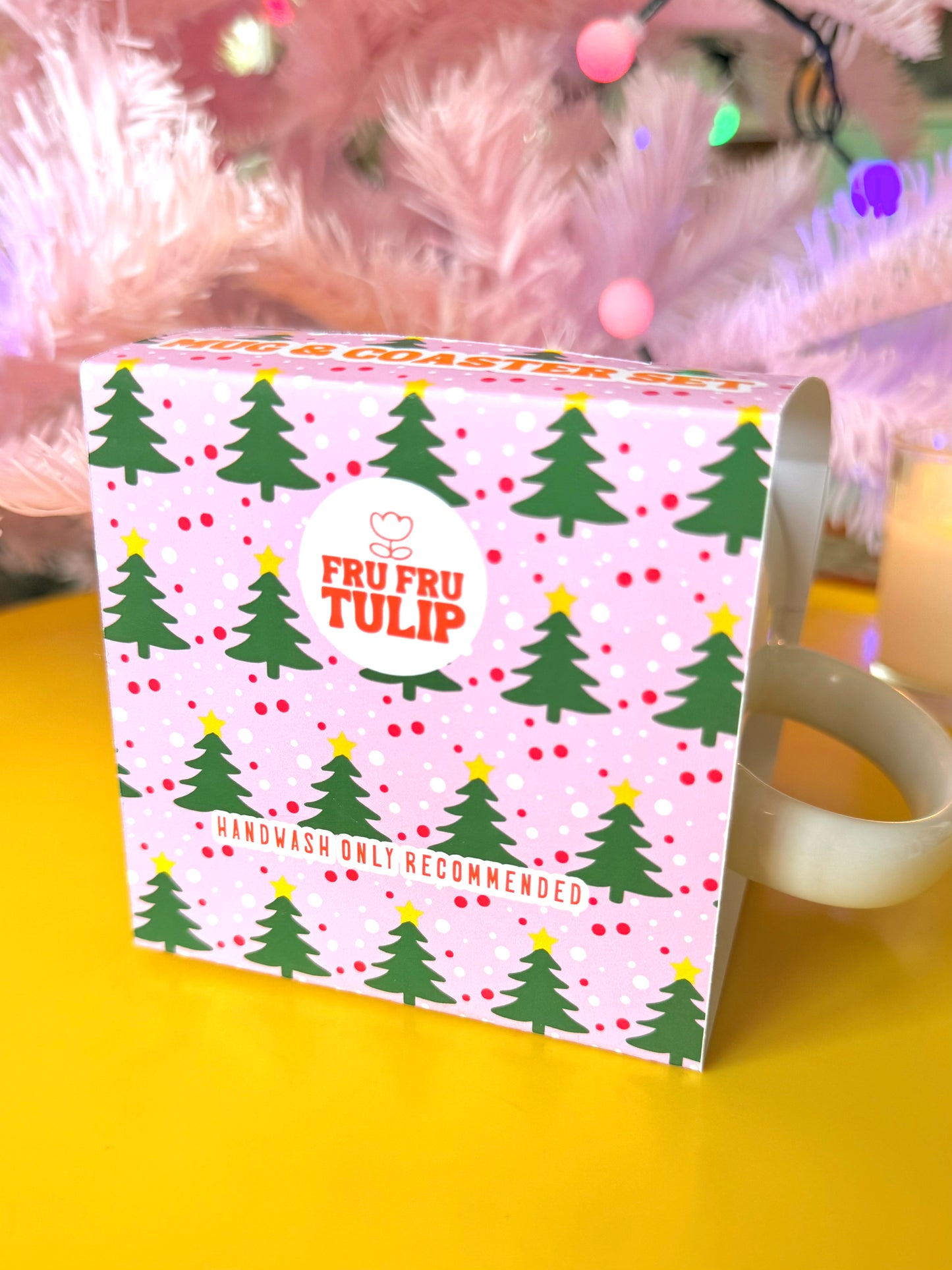 Kitsch Christmas Deer Mug and Coaster Set, Secret Santa Gift