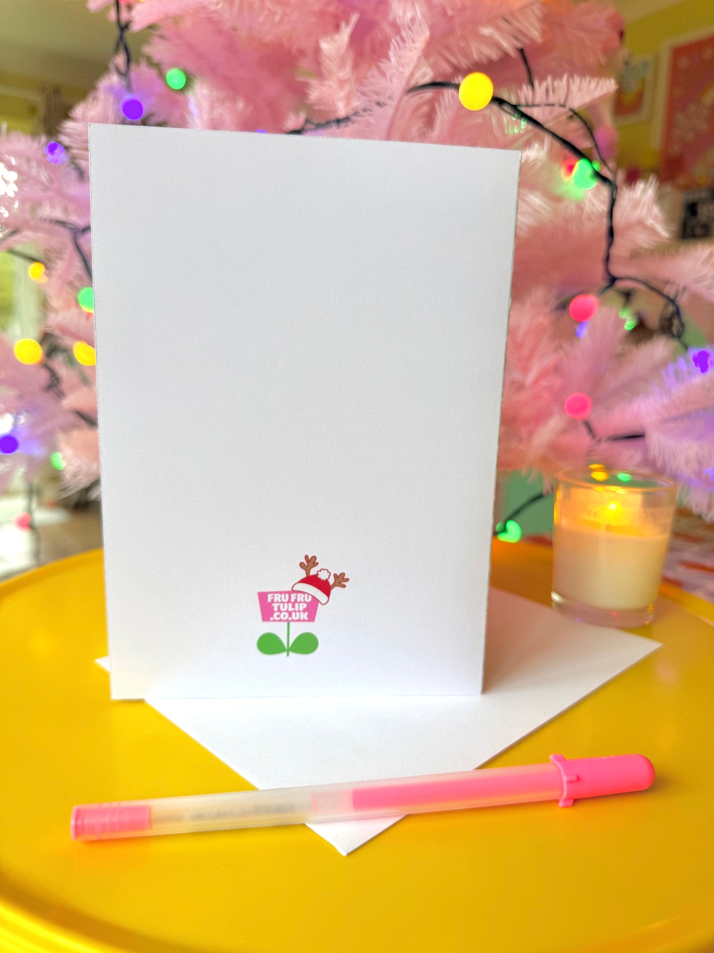 Eat, Drink & Be Merry Christmas Card, Blank inside, Large Xmas Card,