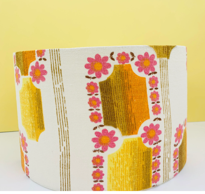 Vintage Barkcloth Lampshade 30cm