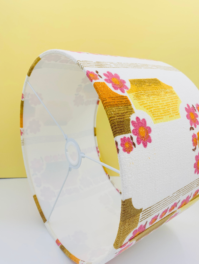 Vintage Barkcloth Lampshade 30cm