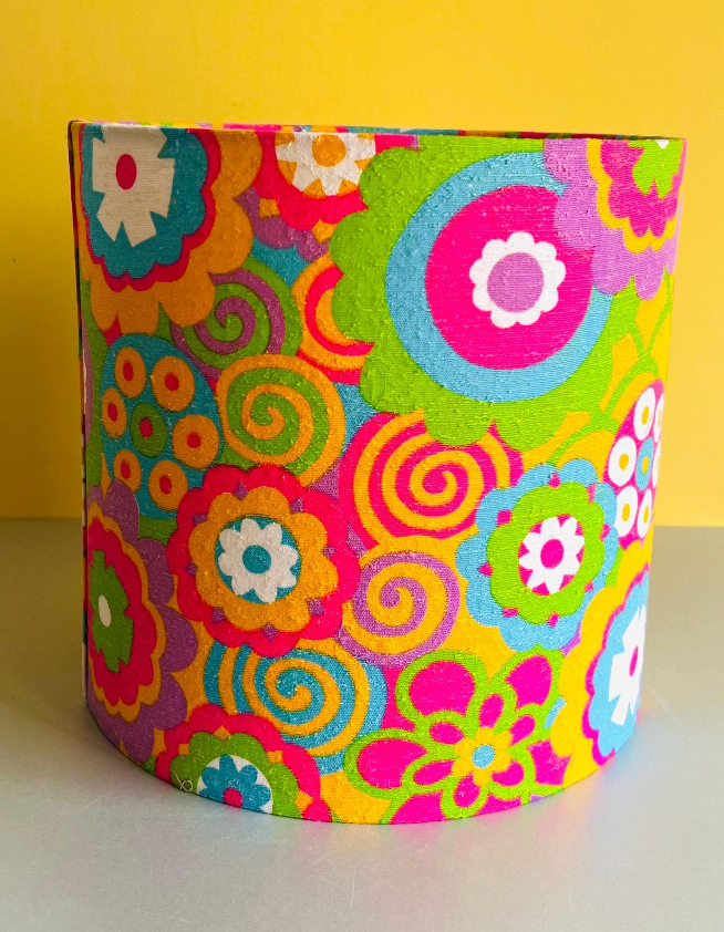 Vibrant, Fun, Vintage Fabric Lampshade 20cm