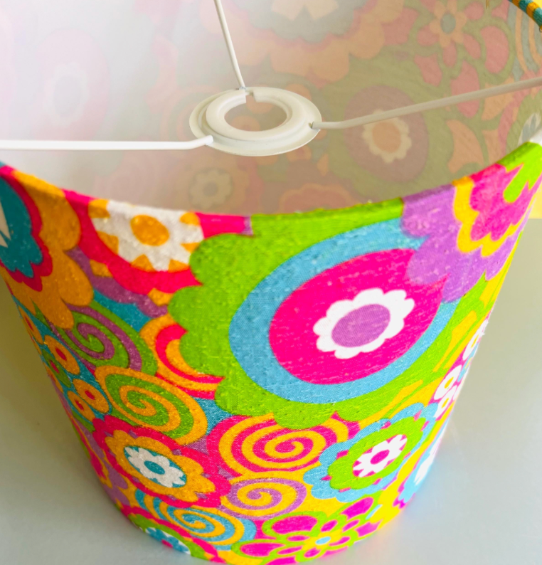 Vibrant, Fun, Vintage Fabric Lampshade 20cm