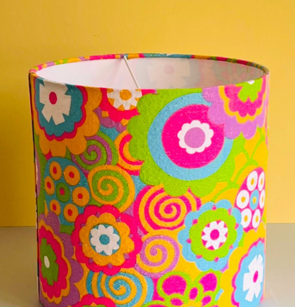 Vibrant, Fun, Vintage Fabric Lampshade 20cm