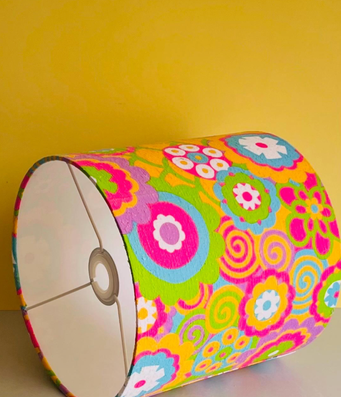 Vibrant, Fun, Vintage Fabric Lampshade 20cm
