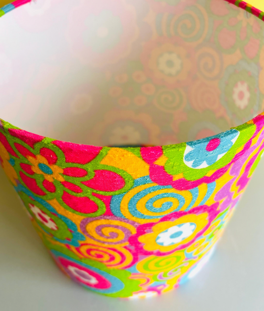 Vibrant, Fun, Vintage Fabric Lampshade 25cm