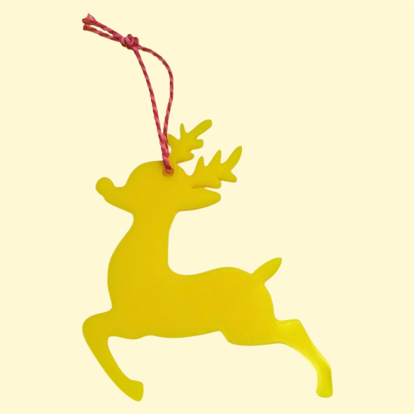 Hanging Reindeer Christmas Tree Decoration, All the colours of the Rainbow.