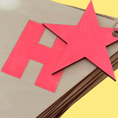 Wooden Christmas Bunting laser cut from Basswood, available in two sizes