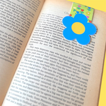 Magnetic Bookmark, Retro Flower Colourful Design
