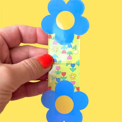 Magnetic Bookmark, Retro Flower Colourful Design
