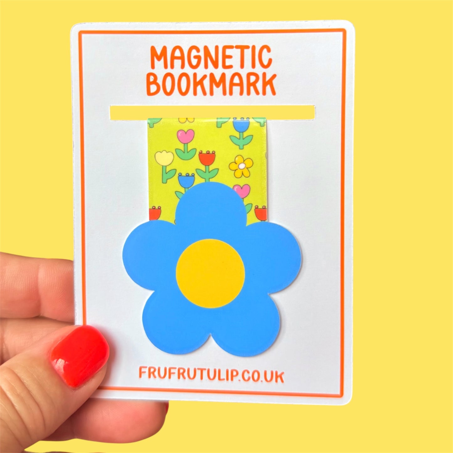 Magnetic Bookmark, Retro Flower Colourful Design