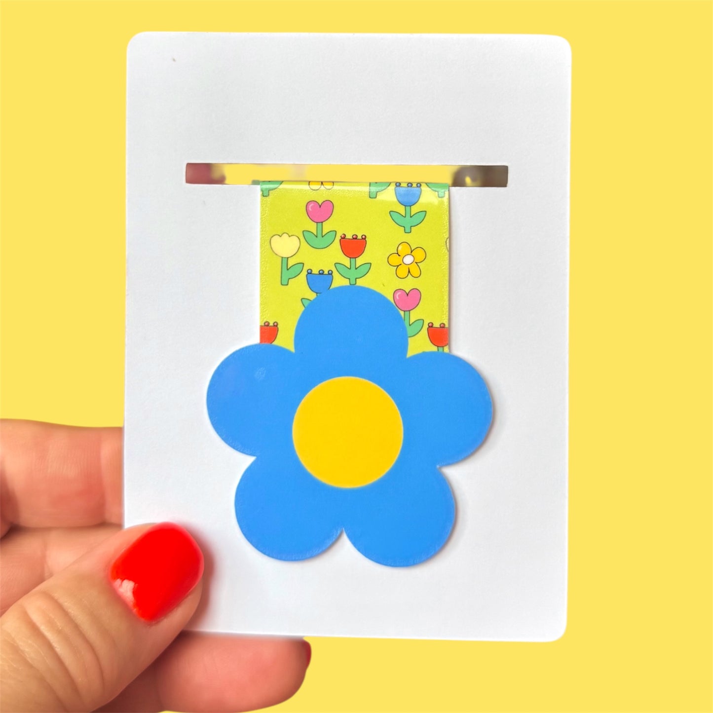 Magnetic Bookmark, Retro Flower Colourful Design