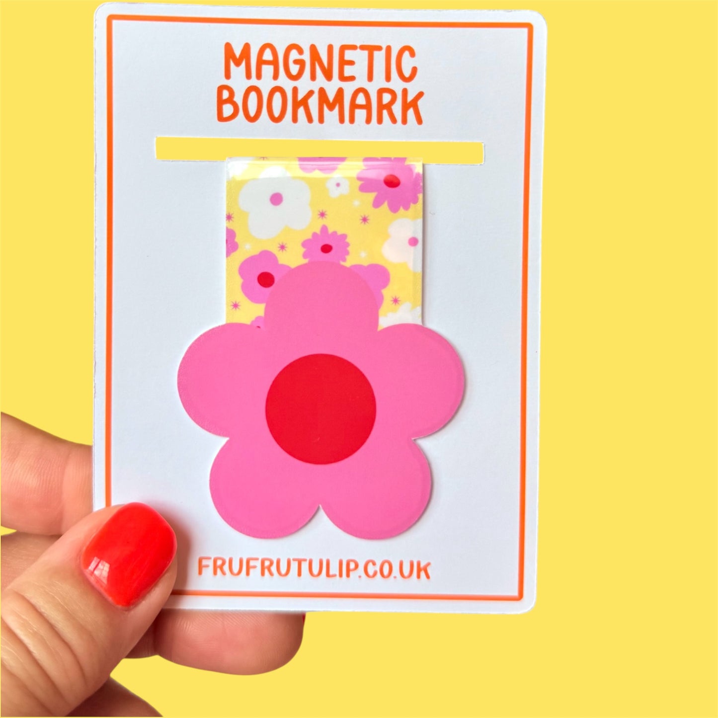 Magnetic Bookmark, Retro Flower Colourful Design