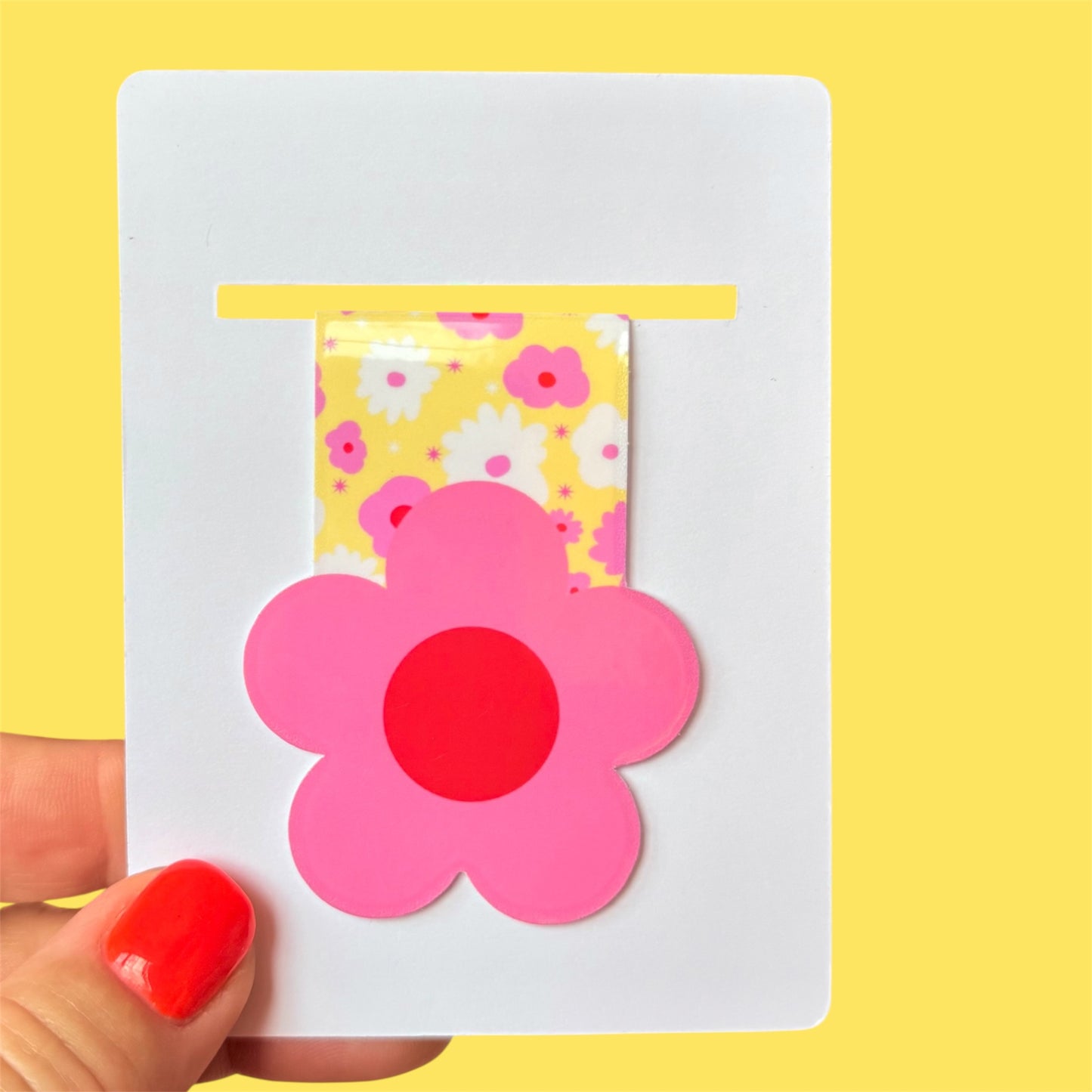 Magnetic Bookmark, Retro Flower Colourful Design