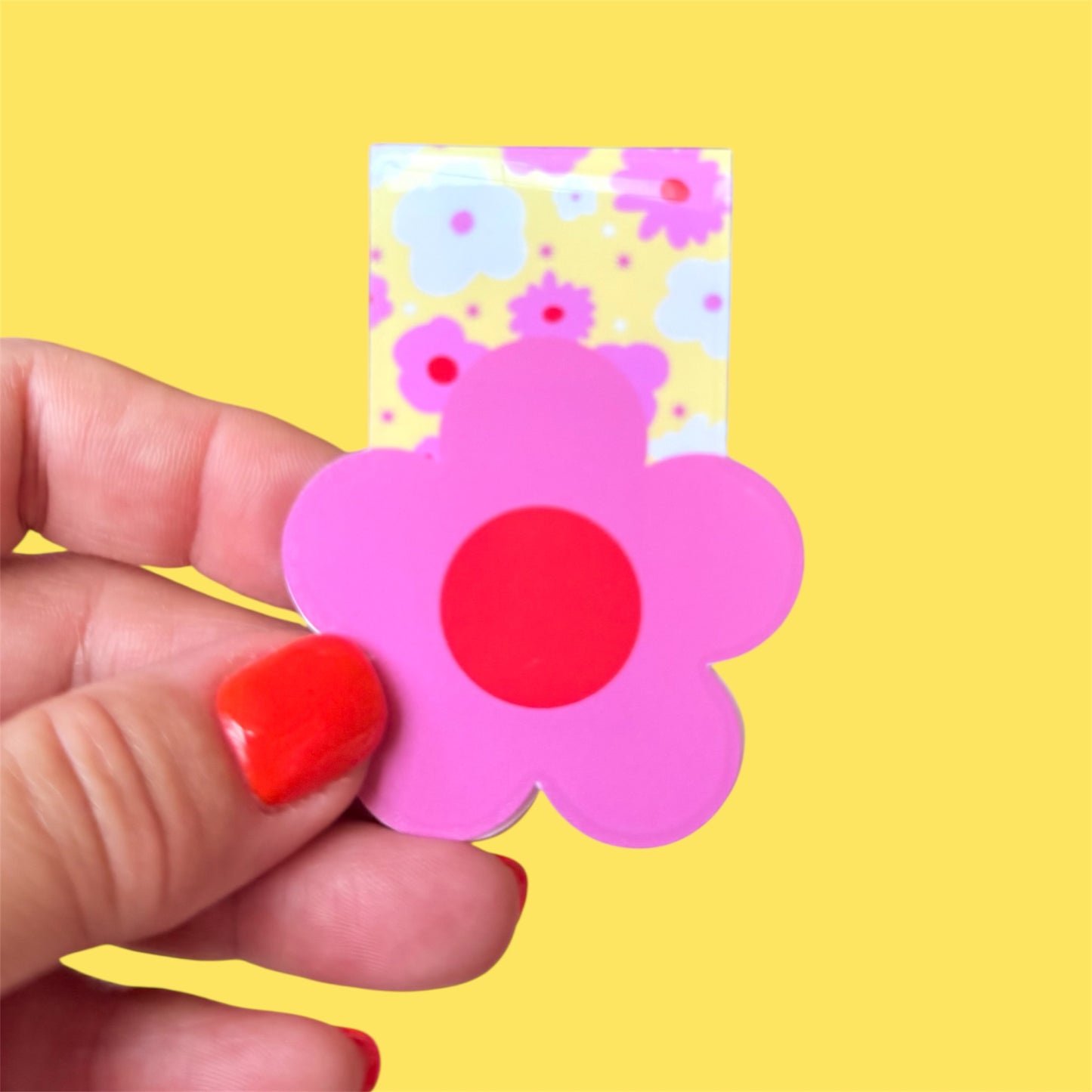 Magnetic Bookmark, Retro Flower Colourful Design