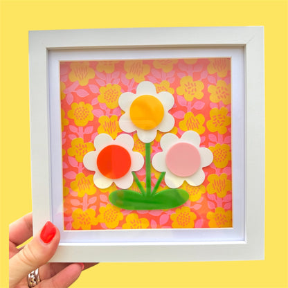 3d Flower Acrylic Picture, New Home Gift, Flower Wall Art