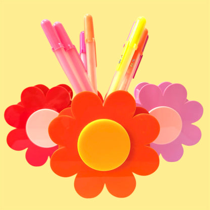 Retro Flower Pen/Storage Pot, Desk Accessory, Make up Brush Holder, Dressing Table Accessory