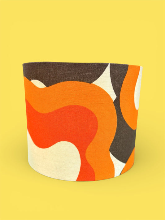 Retro Orange and Brown Lampshade 25cm