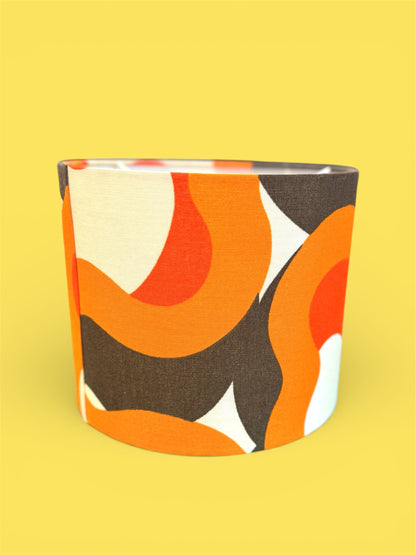 Retro Orange and Brown Lampshade 25cm