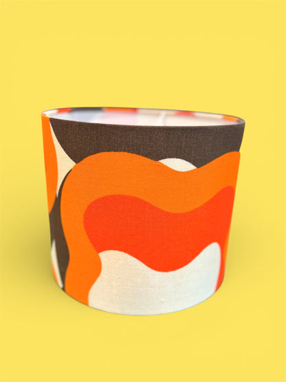 Retro Orange and Brown Lampshade 25cm