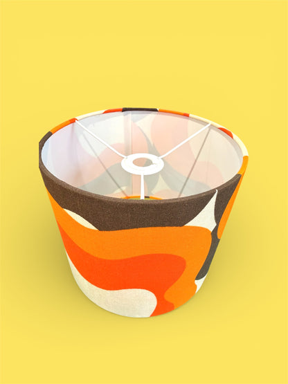 Retro Orange and Brown Lampshade 25cm
